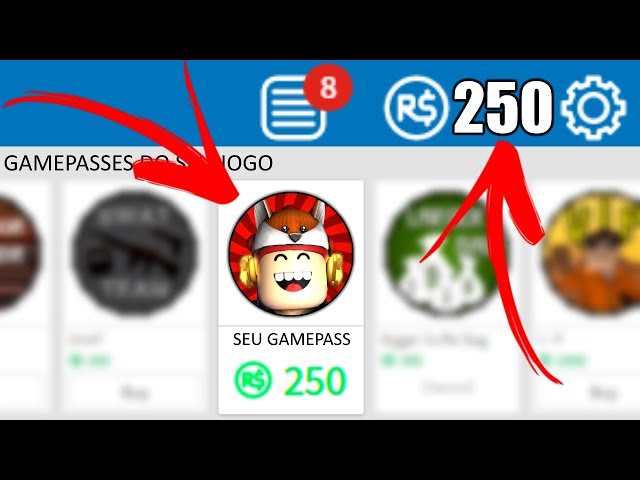 Como Fazer Um Gamepass No Roblox Ganhar Robux Com O Jogo Do Roblox Youtube - como eu faço emblemas de jogos suporte roblox