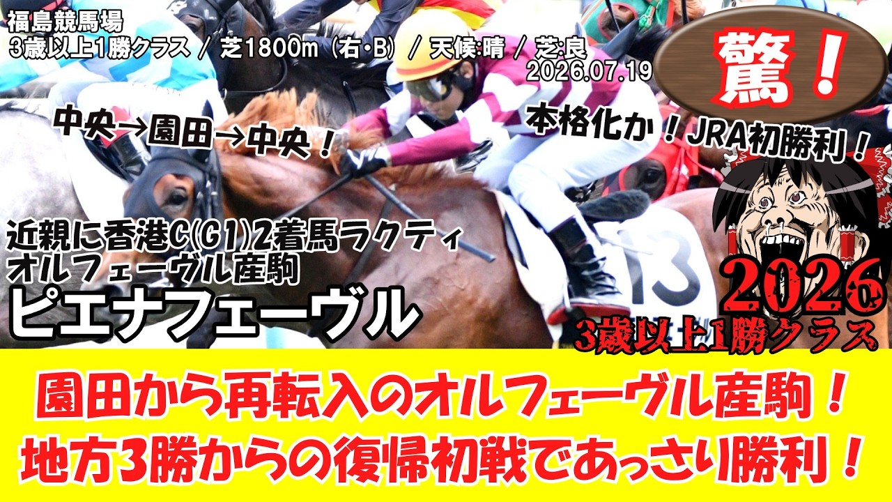 競馬】 驚き！園田から再転入のオルフェーヴル産駒！地方3勝からの復帰
