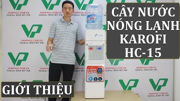 Cây nước nóng lạnh Karofi HC-15 với bình nước đặt trên.