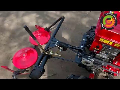 Мотоблок Forte HSD1G 1050G 10 в работе с косилкой роторной и ходоуменьшителем