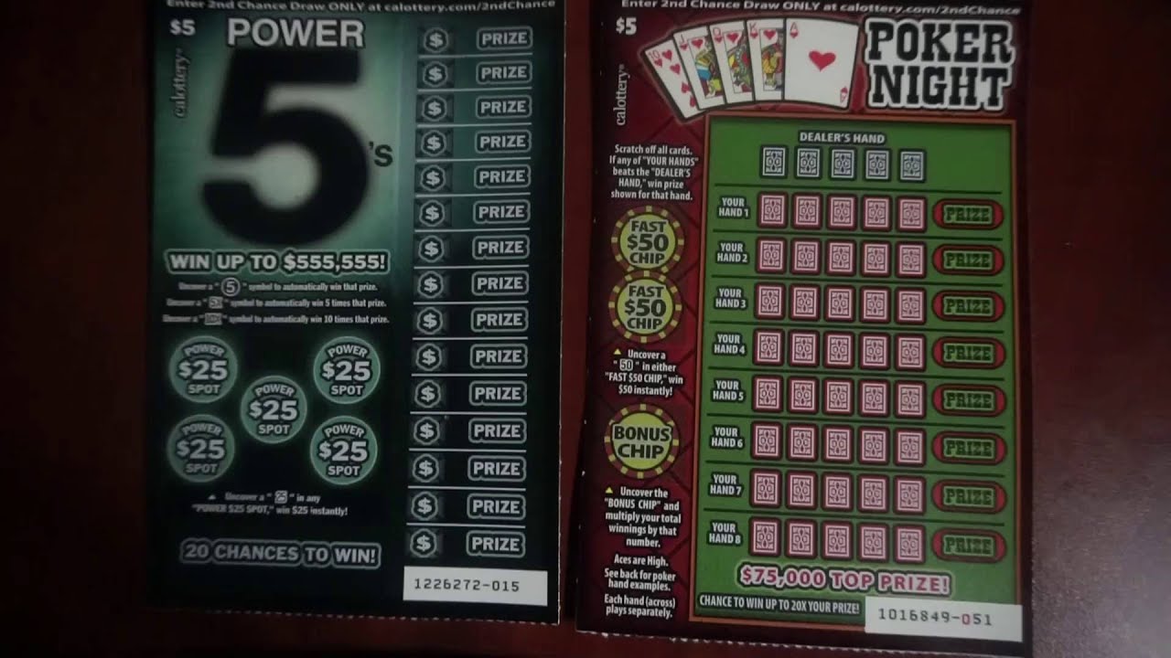 5 Power5's & Poker Night CA Lottery Scratchers YouTube
