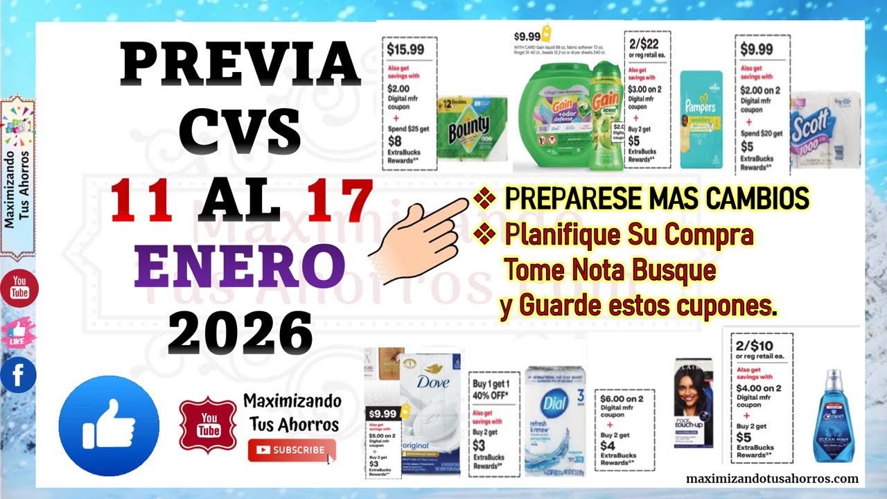 💥Prepárese para las nuevas Ofertas👉🏻Previa CVS 1/11/26 al 1/17/26