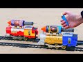 Experiment: Toy Train vs Train and Fireworks !