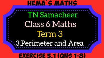 6th maths 3.1 term 3 sums 1-8 /Samacheer/perimeter and area