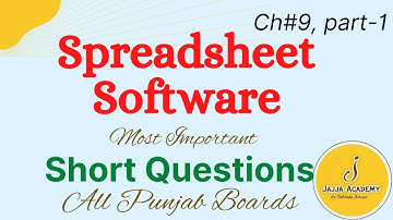 Spreadsheet Software Short Questions| MS Excel| 11th Class Computer Guess Paper| All Punjab Boards