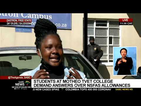 Students at Motheo TVET college demand answers over NSFAS allowances