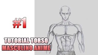 como dibujar torso de hombre anime - YouTube