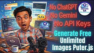 How to create unlimited images using AI puter.js JavaScript | AI | Image gen