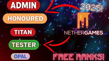 Secret tricks to get free ranks in NETHERGAMES SERVER 🤫👀 | hindi 