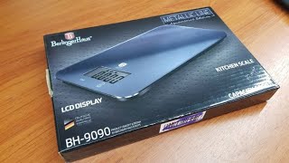 Berlinger Haus kitchen scale unboxing and tested BH-9090 screenshot 3