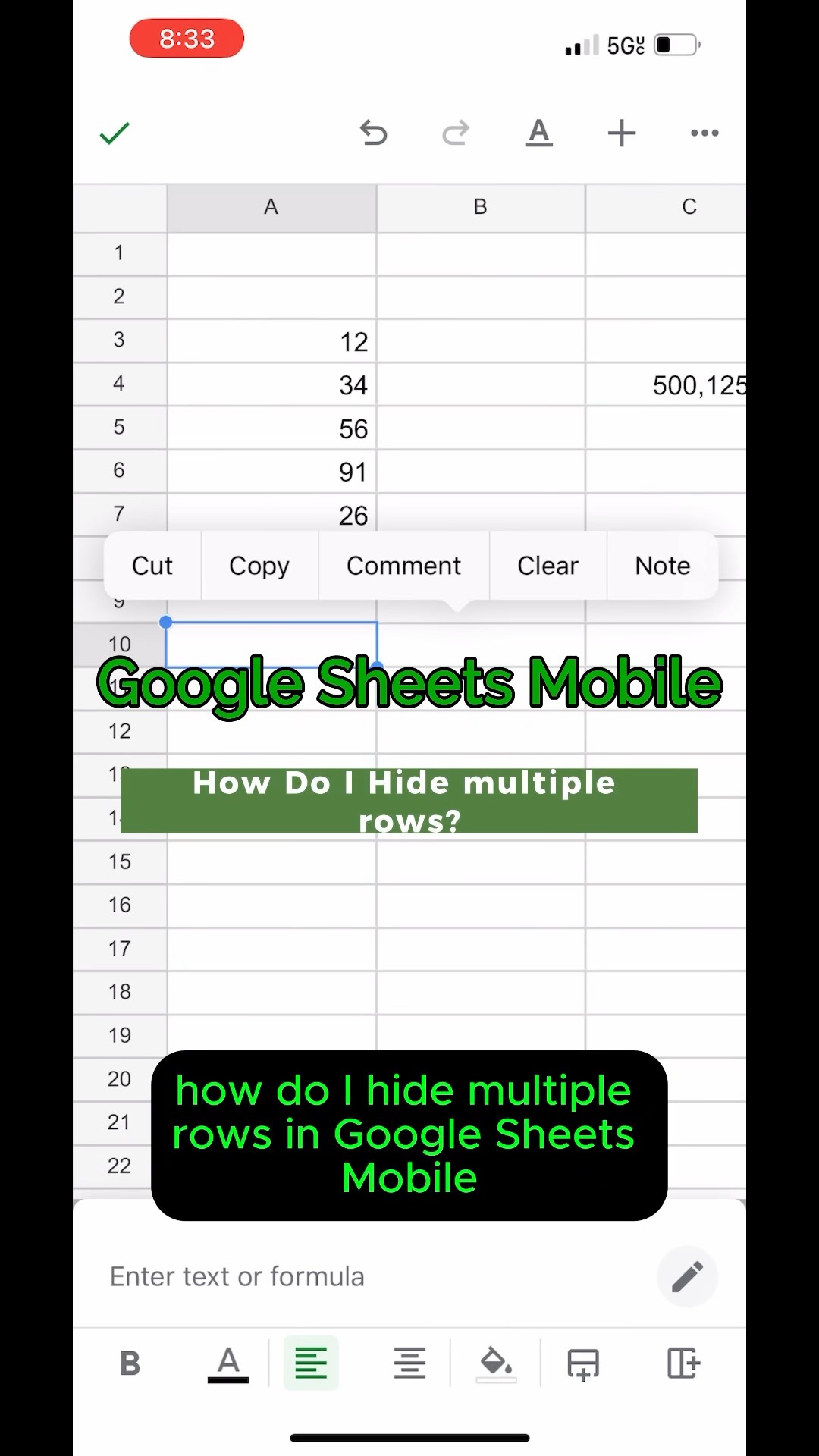How Do I Hide Multiple Rows In Google Sheets Mobile YouTube How Do I Hide Multiple Rows In Google Sheets Mobile YouTube