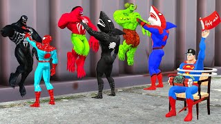 Spiderman challenges escape from bomb to rescue Superman vs Iron Man from Joker vs 5 Superheroes