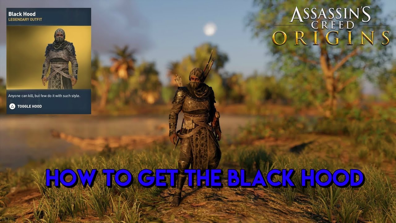 Assassin's Creed Origins - HOW TO GET THE BLACK HOOD OUTFIT (PHYLAKES
