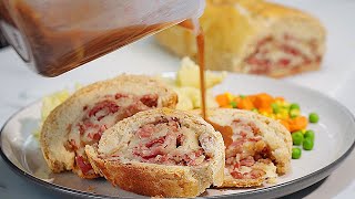 Bacon & Onion Roly Poly CLASSIC BRITISH dish