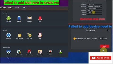 failed to add DVR in KVMS Pro. #cpplus
