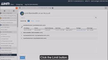 Web Host Manager - Manage Bandwidth Limits