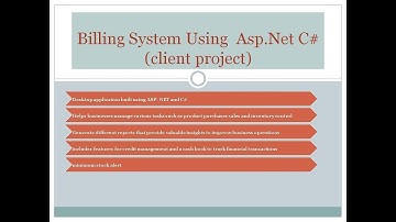 Billing System Using  Asp.Net C# (client project)