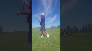 old geezer swings 8 iron