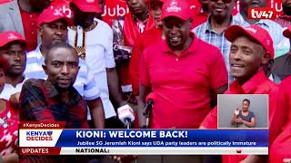 Jubilee SG Jeremiah Kioni welcomes disgruntled UDA members to the Jubilee party