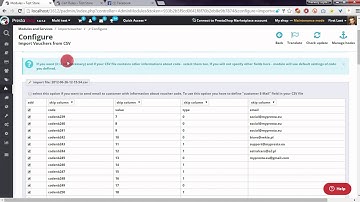 PrestaShop - Import voucher codes and send email