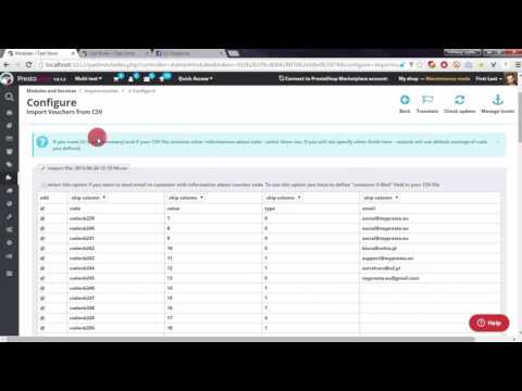 PrestaShop – Import voucher codes and send email