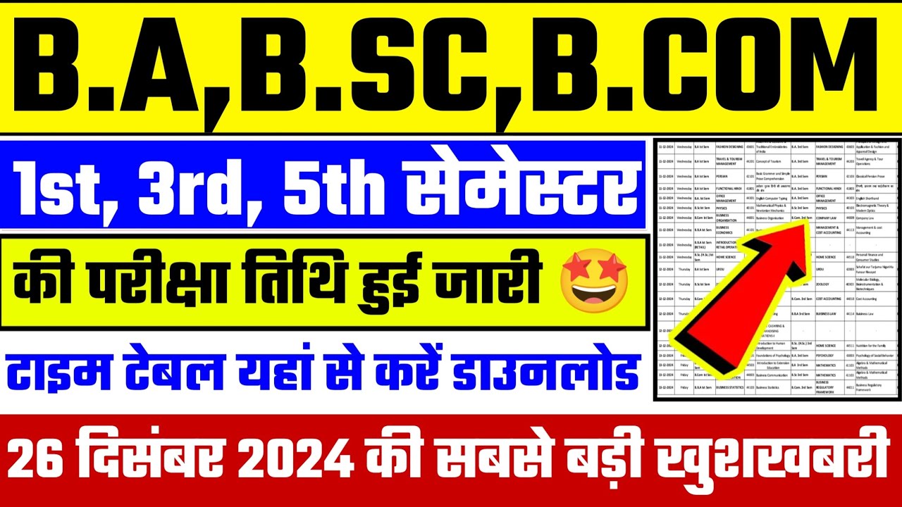 College Exam 2024 || B.A/B.SC /B.COM New Exam Date 2024|| B.A/B.SC /B ...