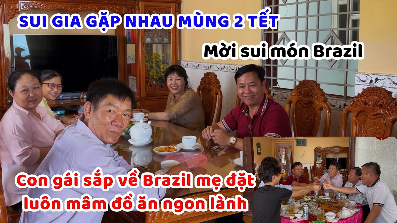 Xui gia sốc nhẹ nếm thử thịt heo lên men của Brazil, lần đầu mời 2 bác xui của ba mẹ ăn món Brazil