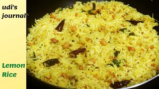 Lemon Rice | Nimmakaya pulihora | Simple Lunch Box Recipe | Chitrannam Recipe By Udi's Journal