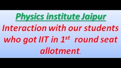 live interaction with IIT selected students 2021