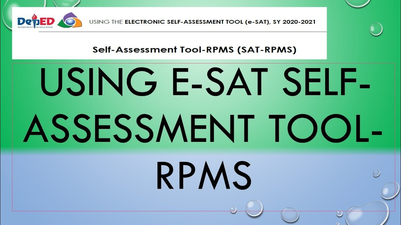 Paano Mag-Accomplish ng e-SAT #e-sat_forms #rpms_2021_esat - YouTube