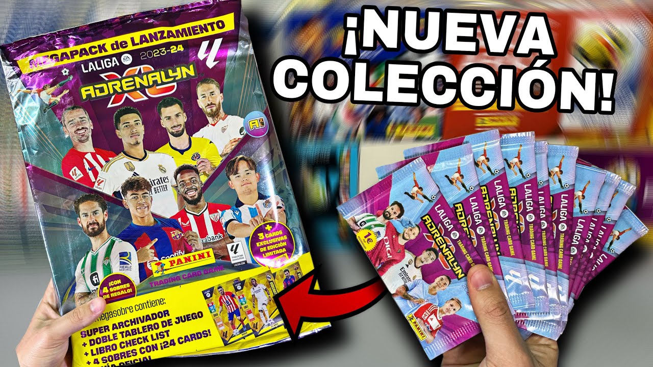 MEGAPACK + 10 Sobres ADRENALYN 2023 2024 Liga de Futbol, 6 Cartas por  sobre, con Archivador : : Juguetes y juegos