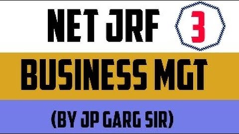 Business Management for NTA NET COMMERCE I RPSC FIRST GARDE I By JP GARG SIR I Class 3