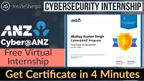 Free Cybersecurity Internship by ANZ |Cyber@ANZ | Insidesherpa Free Virtual Internship Answers🙂☺️😊