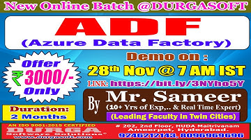 ADF (Azure Data Factory) Online Training @ DURGASOFT