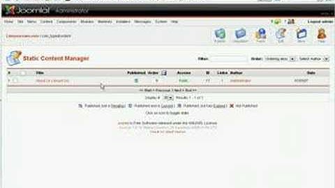 Joomla - Edit Static Content
