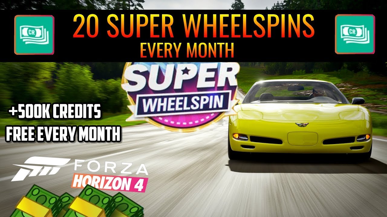 Forza Horizon 4 Get 20 Super Wheelspins Each Month !!! Free 500K