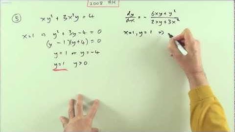 2008 SQA Advanced Higher Maths no.5   Implicit differentiation