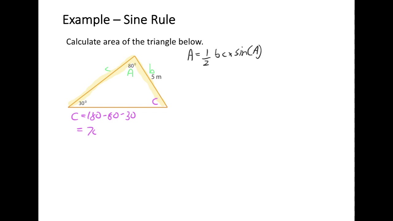 The Sine Rule Area of Triangle YouTube