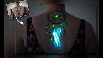 How to Create Glowing Effect On Tattoo In Photoshop |#shorts #editing #7hawkgraphic #yt #photoshop