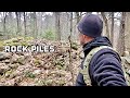 One of the largest rock piles out in the woods i have seen exploring old New England farms