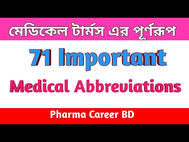 Important 71 Medical Abbreviations | Medical Terminology Bangla class=
