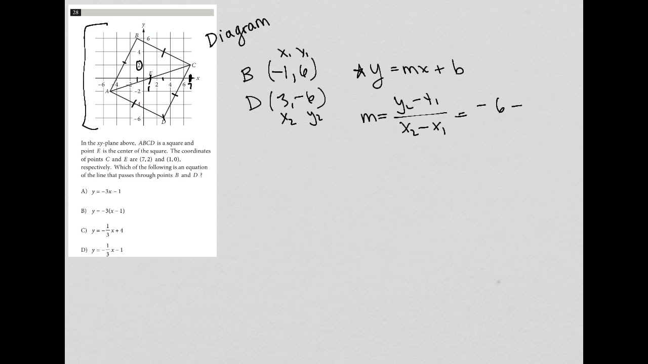 In The Xy Plane Above Abcd Is A Square And Point E Is The Center Of The Square The Coordinates Youtube