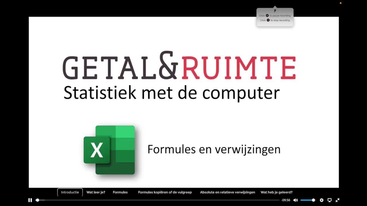 Statistiek met de computer / 8.1 Werken met een spreadsheet exel getal en ruimte