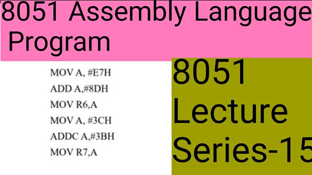 8051 Assembly Language Programs| Arithmetic operations| Sum of N ...