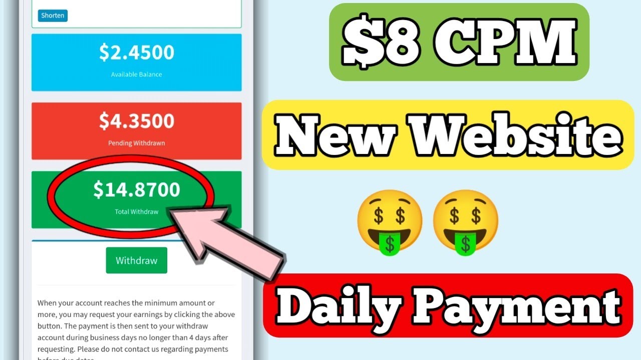 New $8 CPM URL Shortener 2025 | Instant Daily Payout 💰 | Payment Proof