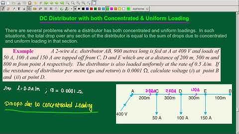 DC Distributor with both Concentrated & Uniform Loading: Numerical examples