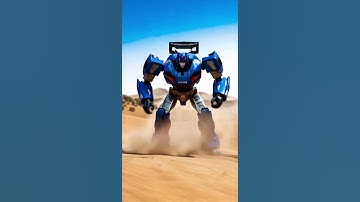 Blue F1 Transforms Into a Robot in the Desert – Epic Scene!. #robot #f1car #transformer #机器人 #変形