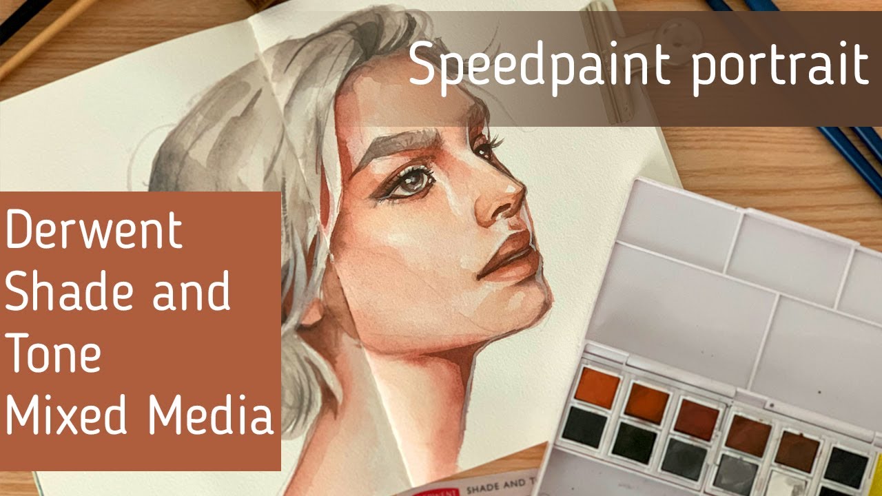 Derwent Shade and Tone Mixed Media Set | Portrait SpeedPainting - YouTube