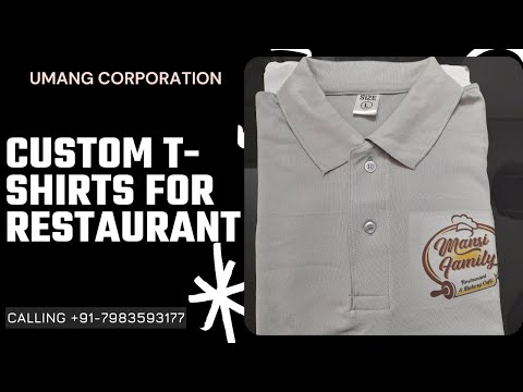 Collar Promotional T-shirt for restaurant / Uniform for restaurant staff | Custom Catering