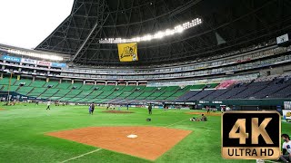 【4K Walk】Open-closed style Baseball Stadium in Fukuoka, Japan Paypayドームのグラウンドを歩いてみた
